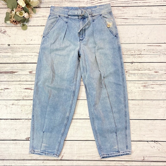 Free People Paloma slouchy belted retro jeans NEW - Picture 9 of 12